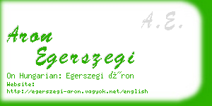 aron egerszegi business card